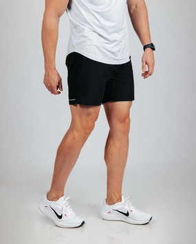 EasyCareFabric Non Slip Waist Grip Men's Black Active Shorts w/Liner
