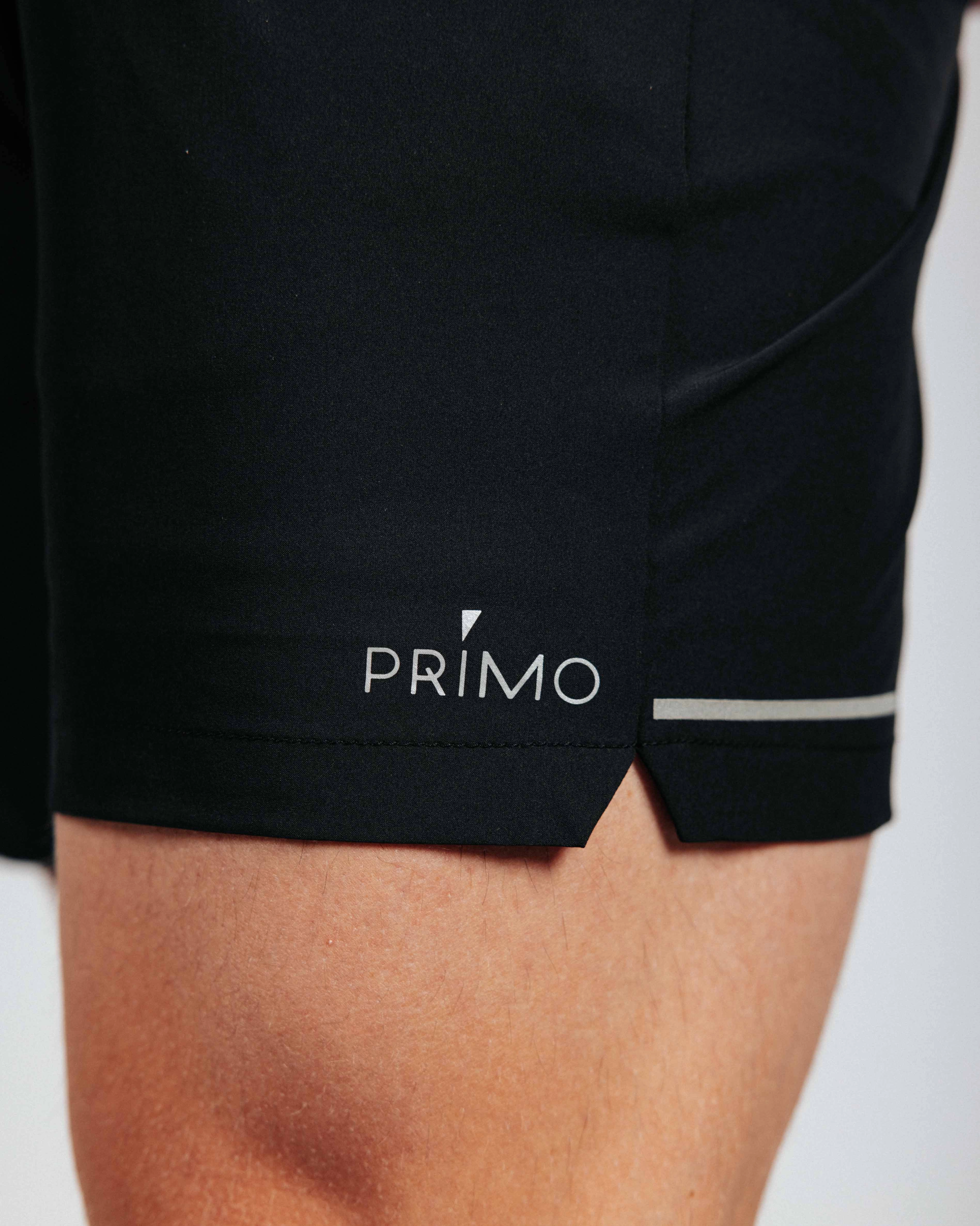Men's Black Active Shorts w/Liner ripstop fabric Embroidered Detail