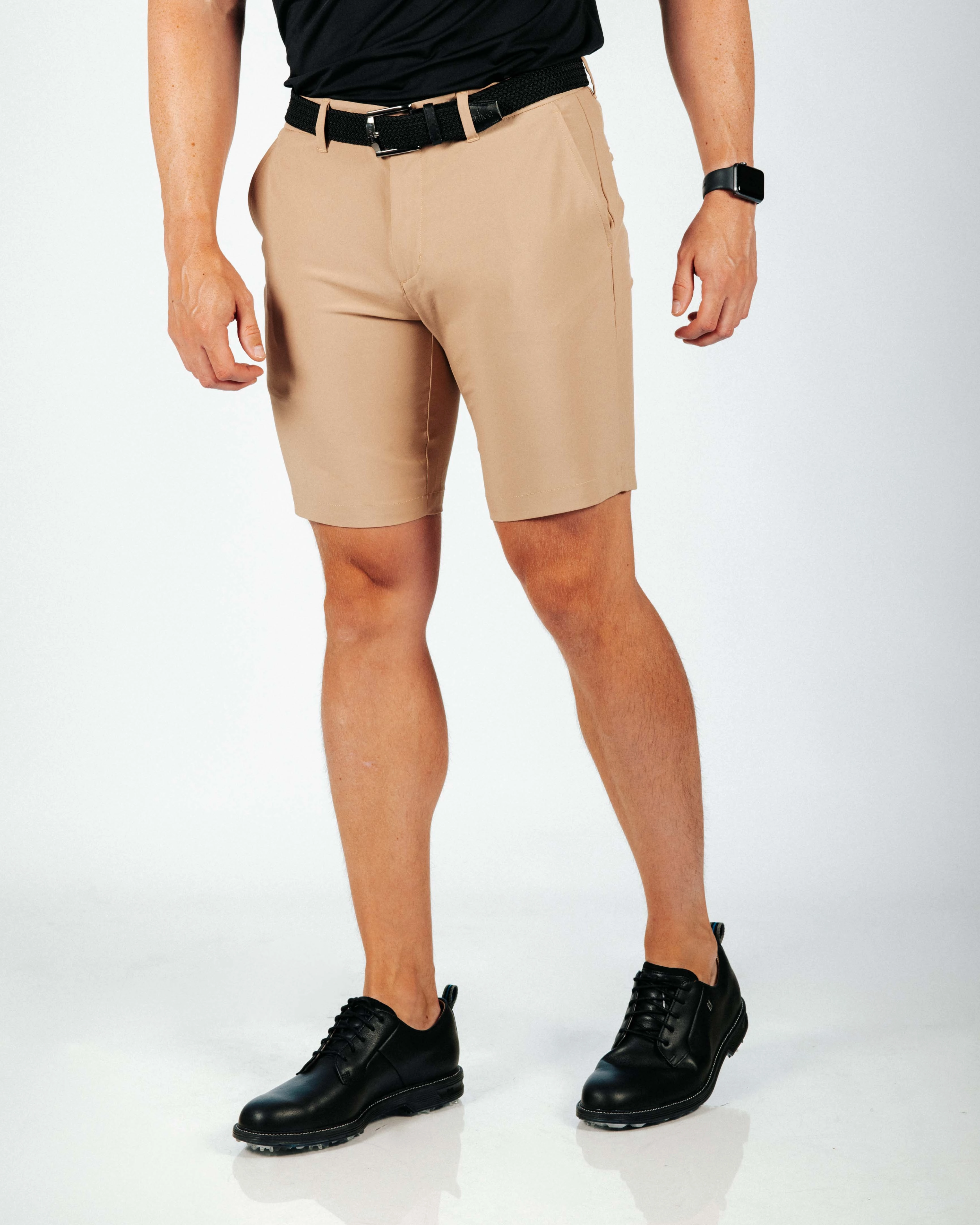 Padded hips Ventilated Mesh Lining Men's Khaki Golf Shorts