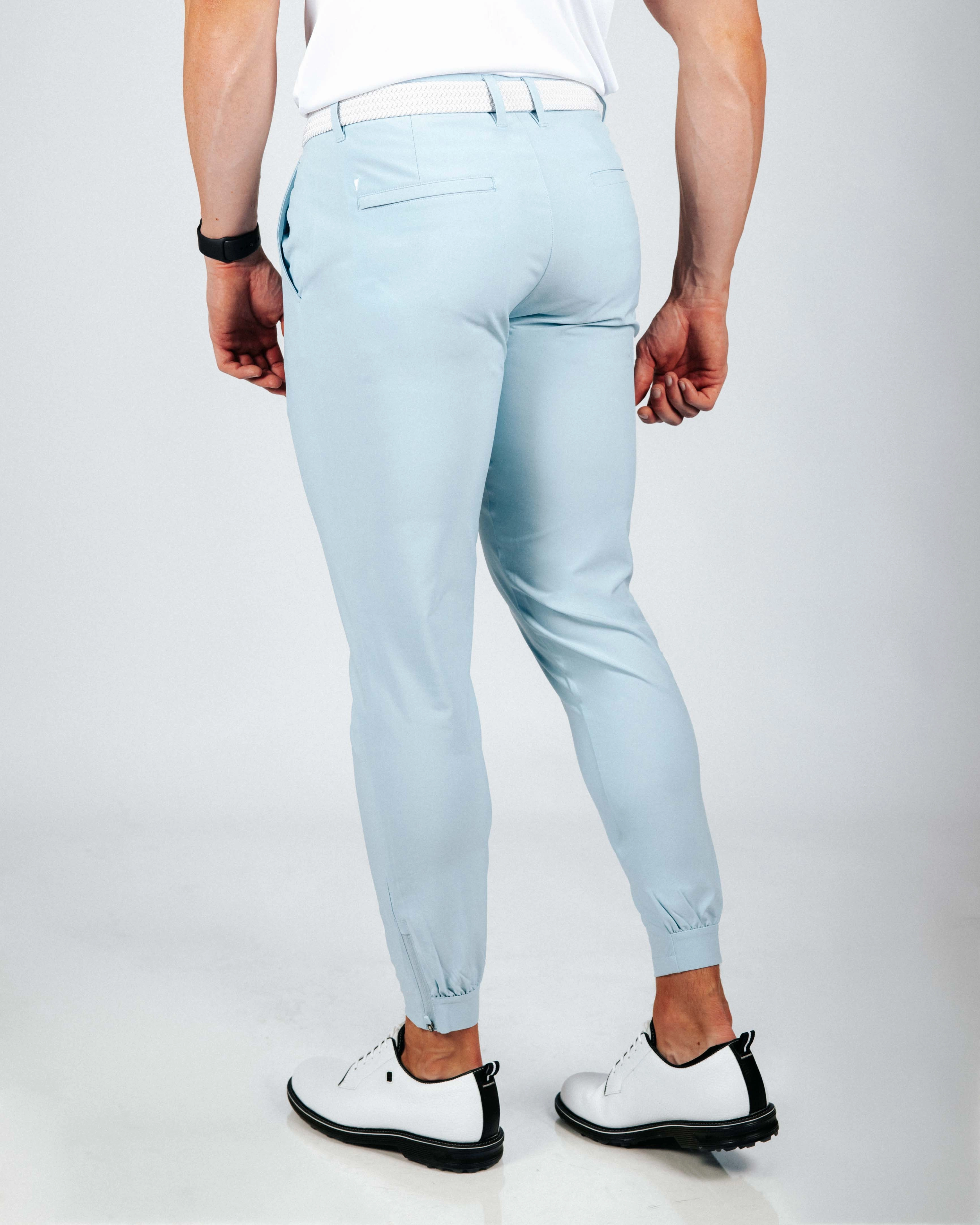 Button front Casual Performance Men's Light Blue Golf Jogger