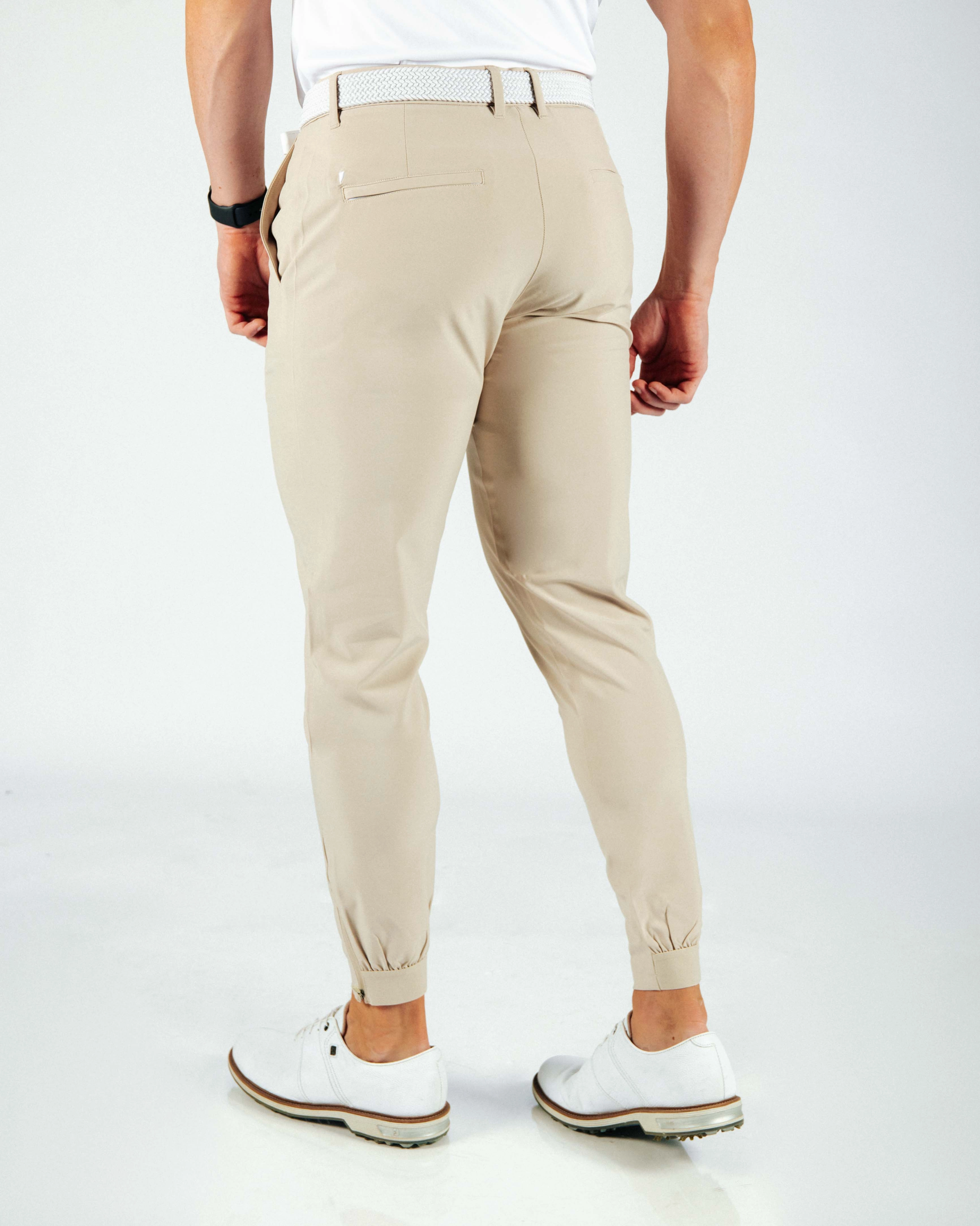 Fashion Comfort Wear Flexible Knees Men's Light Khaki Golf Jogger
