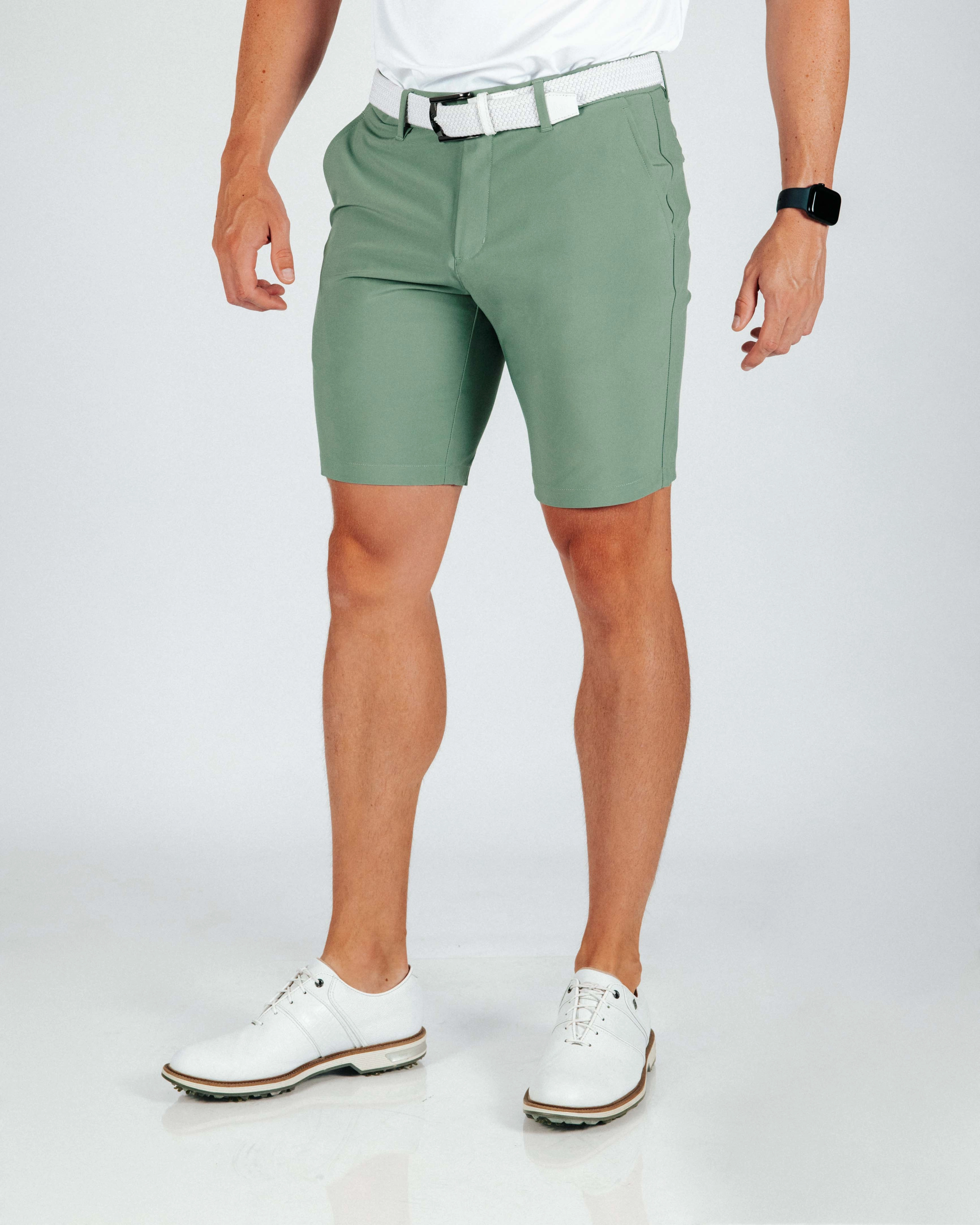 Men's Sage Green Golf Shorts Work Ready Tagless Design