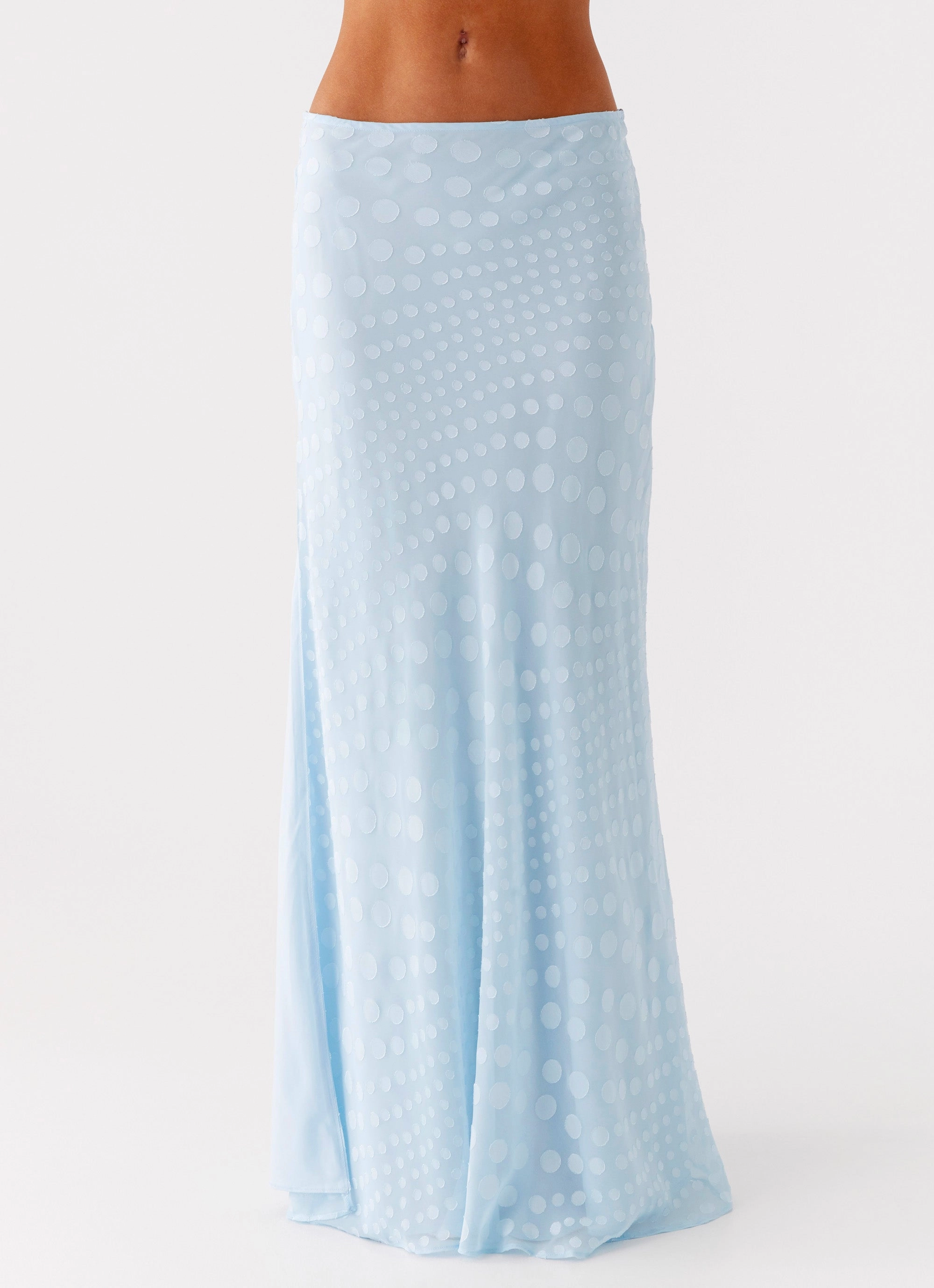 Dynamic Flex Panels Mena Chiffon Spot Maxi Skirt - Blue