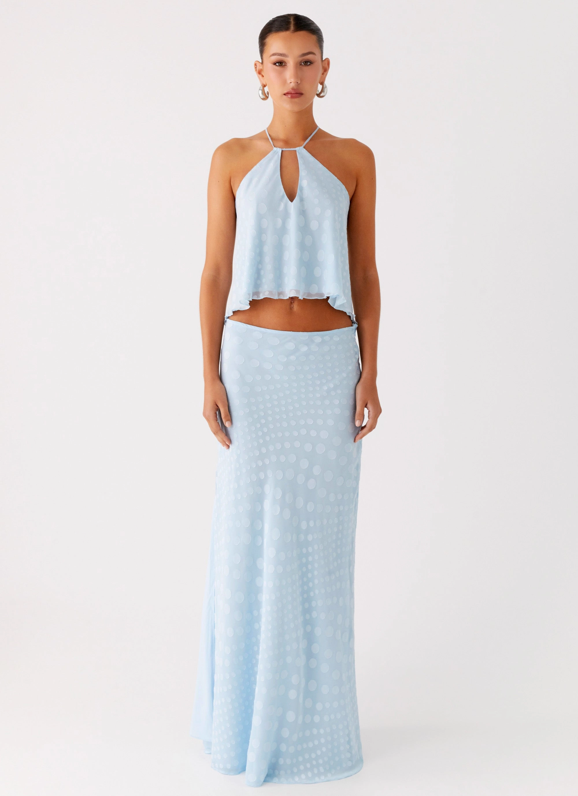 AntiPilling Mena Chiffon Spot Top - Blue