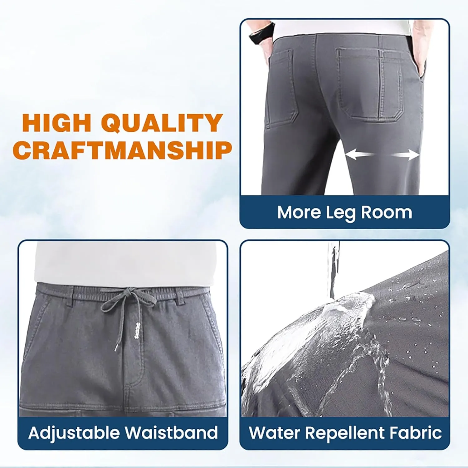 Mencomfy - High Stretch Multi-Pocket Durable Cargo Pants Men's