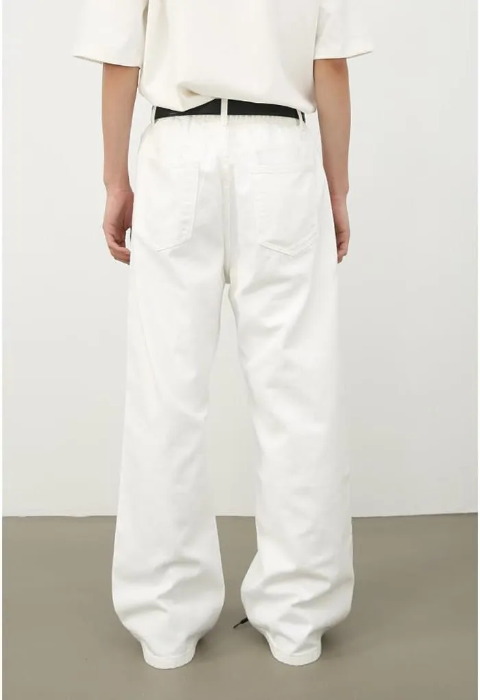 Mens Baggy Jeans Straight Wide Leg Long Jeans Trousers