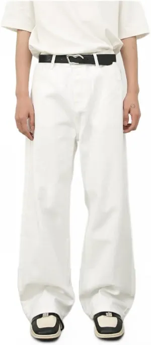 Mens Baggy Jeans Straight Wide Leg Long Jeans Trousers