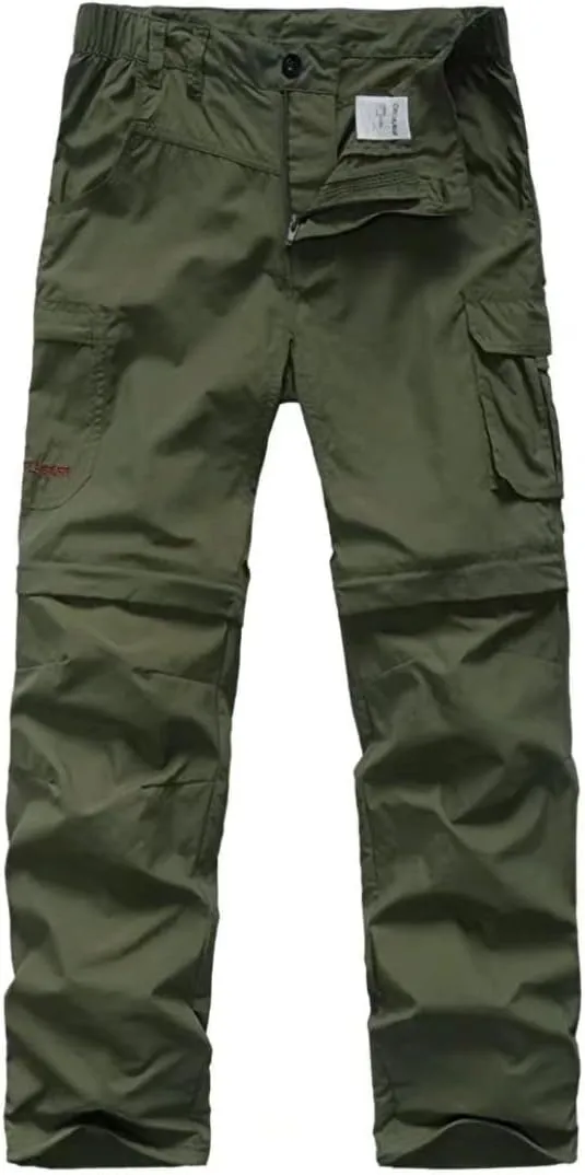 Mens Cargo Pants, Convertible Hiking Pants Quick Dry Waterproof Outdoor Zip Off Outdoor Casual Travel Pants