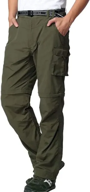 Mens Cargo Pants, Convertible Hiking Pants Quick Dry Waterproof Outdoor Zip Off Outdoor Casual Travel Pants