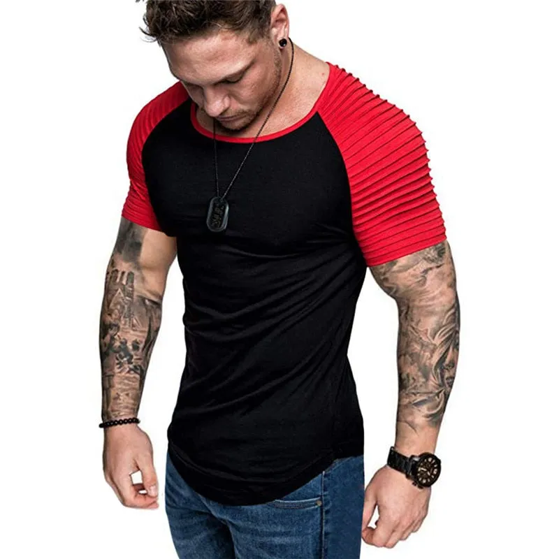 Men's Casual Black & Red T-shirt