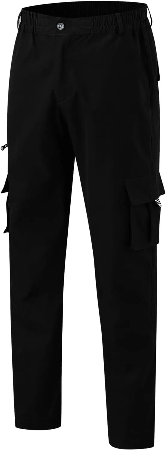 Men's Casual Cargo Sweatpants Multi Pocket Up Solid Color Warm Plush Woven Cargo Hiking Workout Joggers Sweatpants