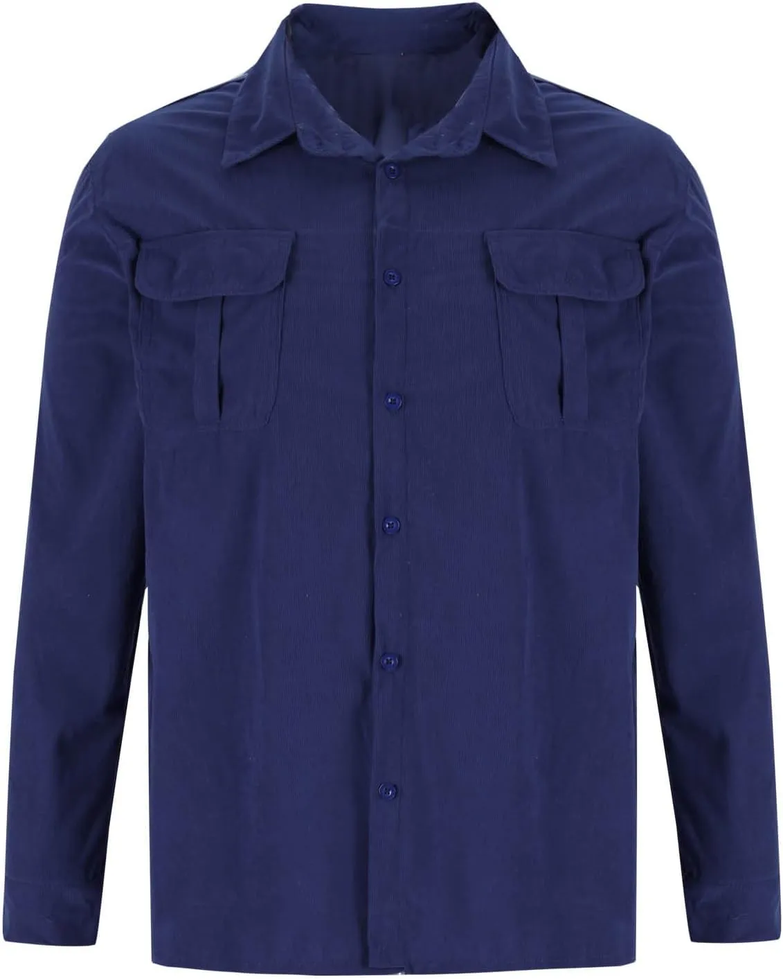 Mens Corduroy Shirts Casual Western Long Sleeve Button Down Shacket Jackets Regular Fit Work Tops with 2 Flap Pockets