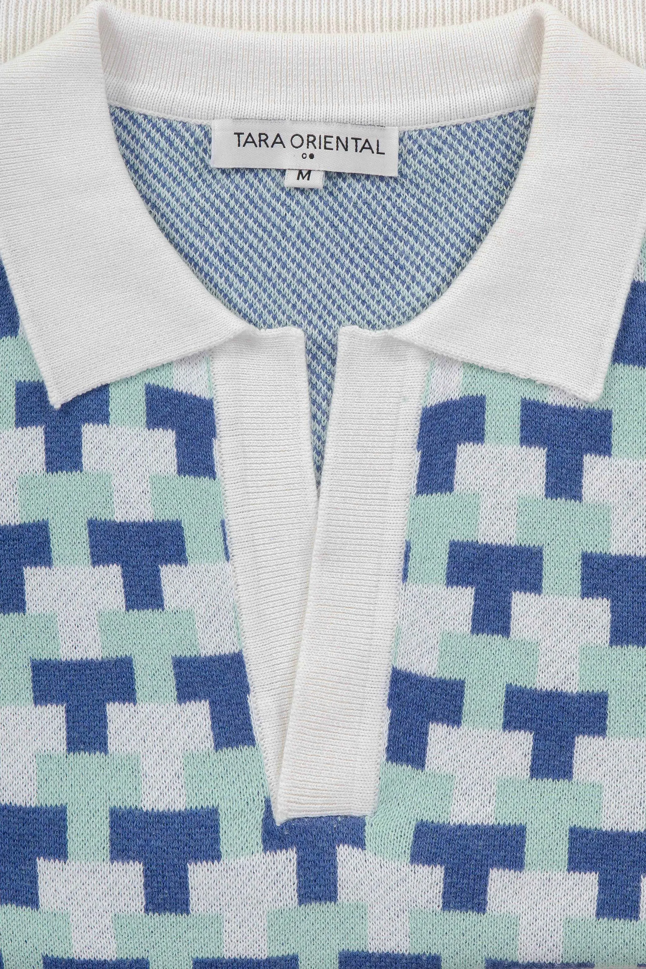 Men's Cotton Cashmere Intarsia Polo
