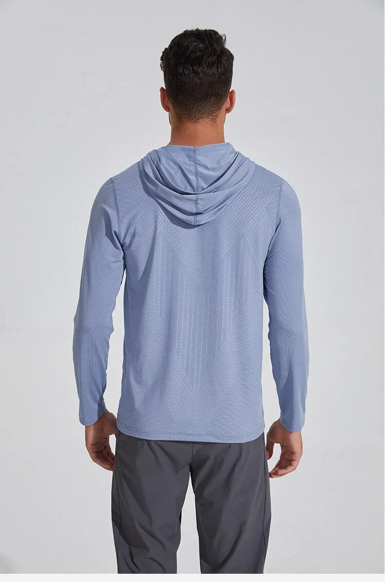 Men's Dry Fit Moisture Wicking Long Sleeve Active Athletic Hoodie Pullover