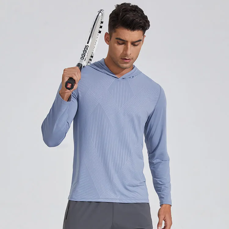 Men's Dry Fit Moisture Wicking Long Sleeve Active Athletic Hoodie Pullover