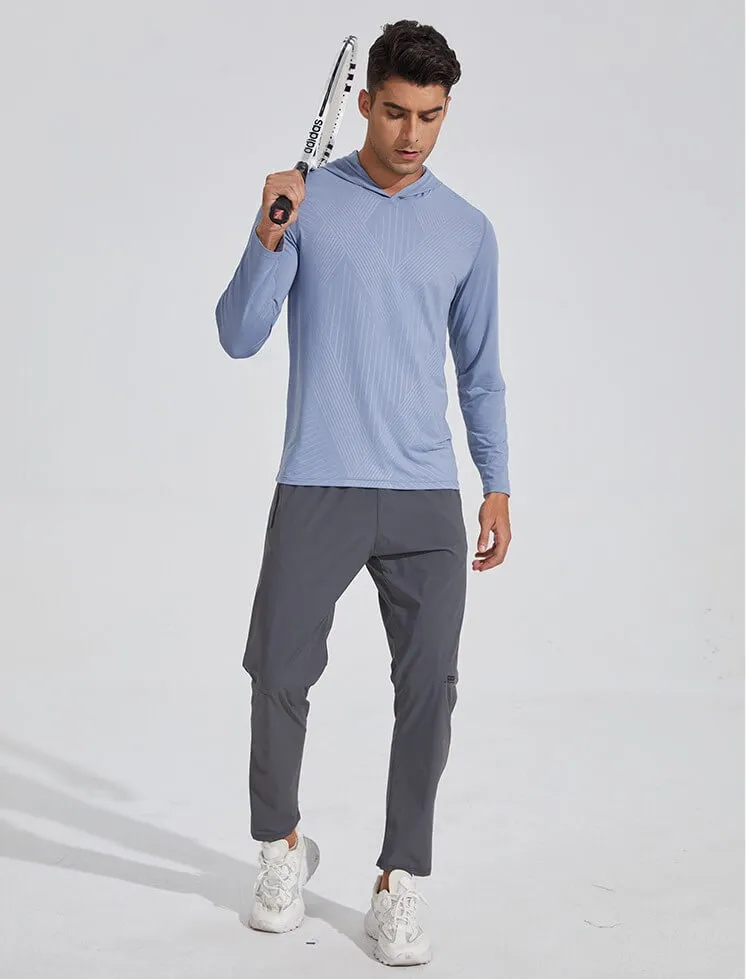 Men's Dry Fit Moisture Wicking Long Sleeve Active Athletic Hoodie Pullover