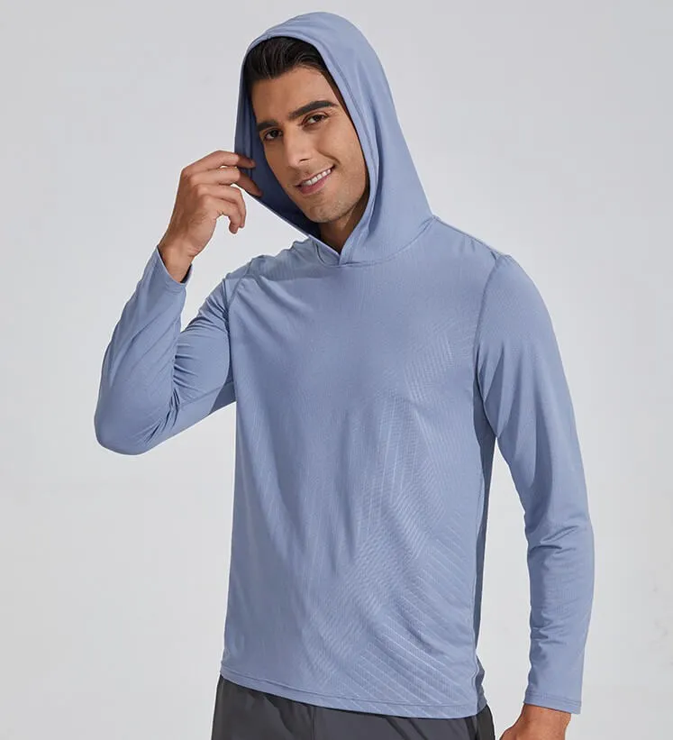 Men's Dry Fit Moisture Wicking Long Sleeve Active Athletic Hoodie Pullover