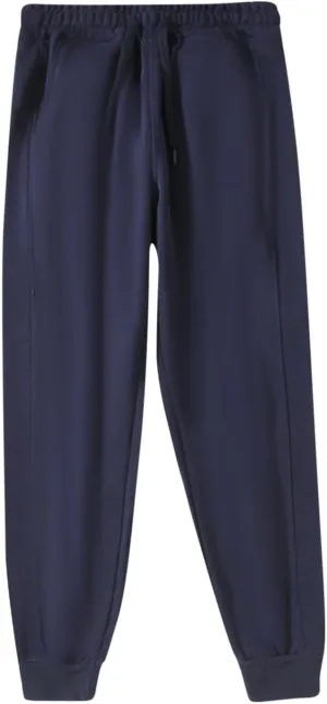 Mens Fleece Lined Sweatpants Baggy Cotton Jogger Trouser Casual Drawstring Elastic Waist Tapered Outdoor Workout Pant
