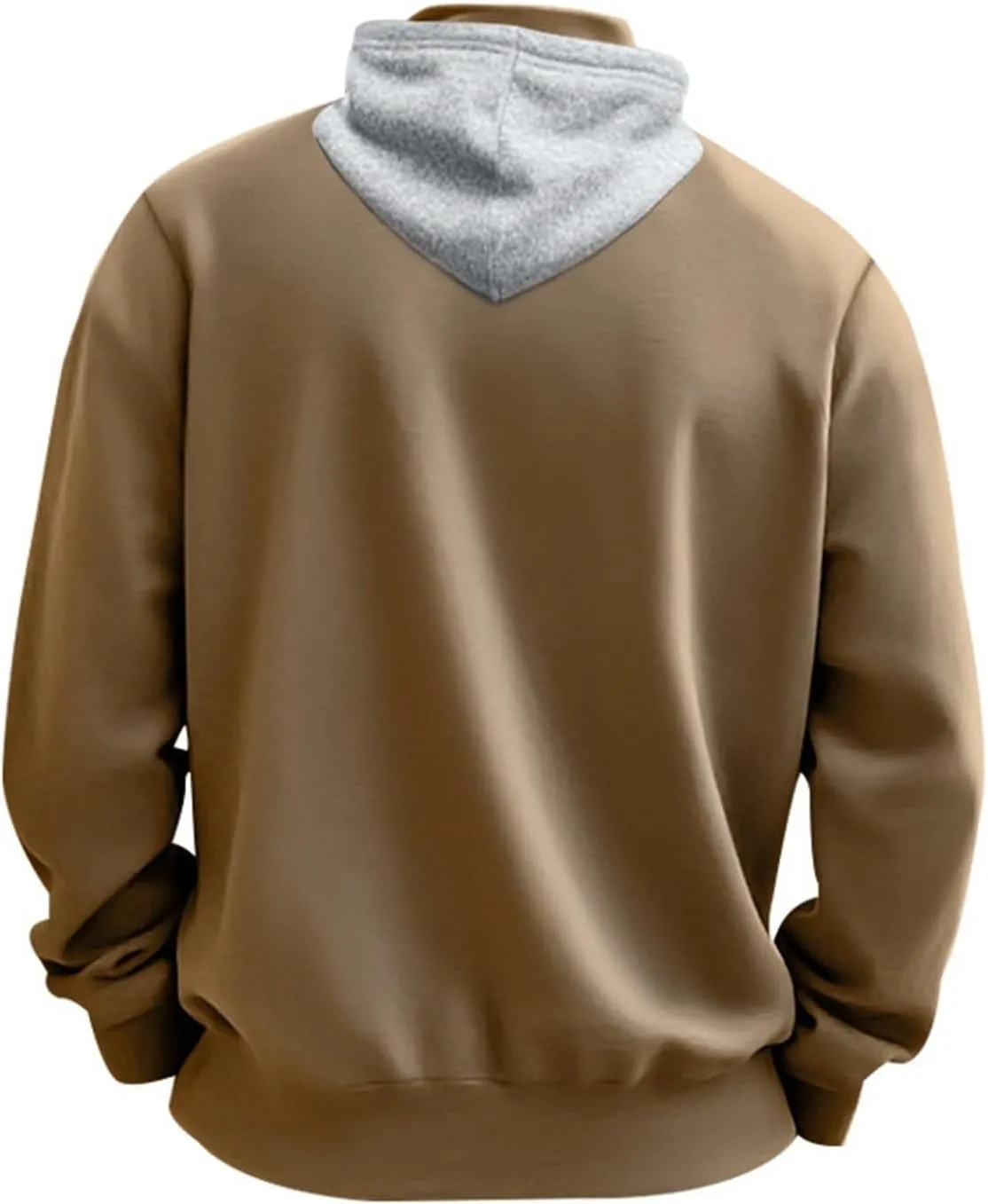 Mens Half Zip Hoodie For Casual Fleece Lightweight Regular Long Sleeve Sherpa Lined Winter Warm Pullover Sweatshirts