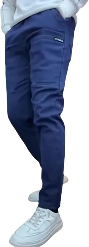 Men's High Stretch Multi-Pocket Skinny Cargo Pants Elastic Waist Plus Size Pant Comfortable Multi-Pocket Sweatpants