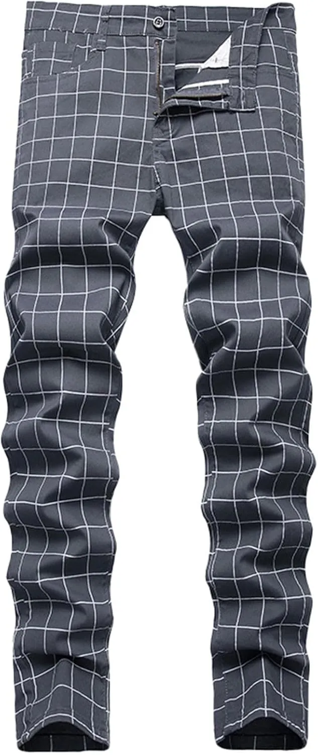 Mens Jeans Straight Leg Jeans Soft Denim Jeans Vintage Relaxed Fit Skateboard Jeans Printed Patchwork Baggy Pants