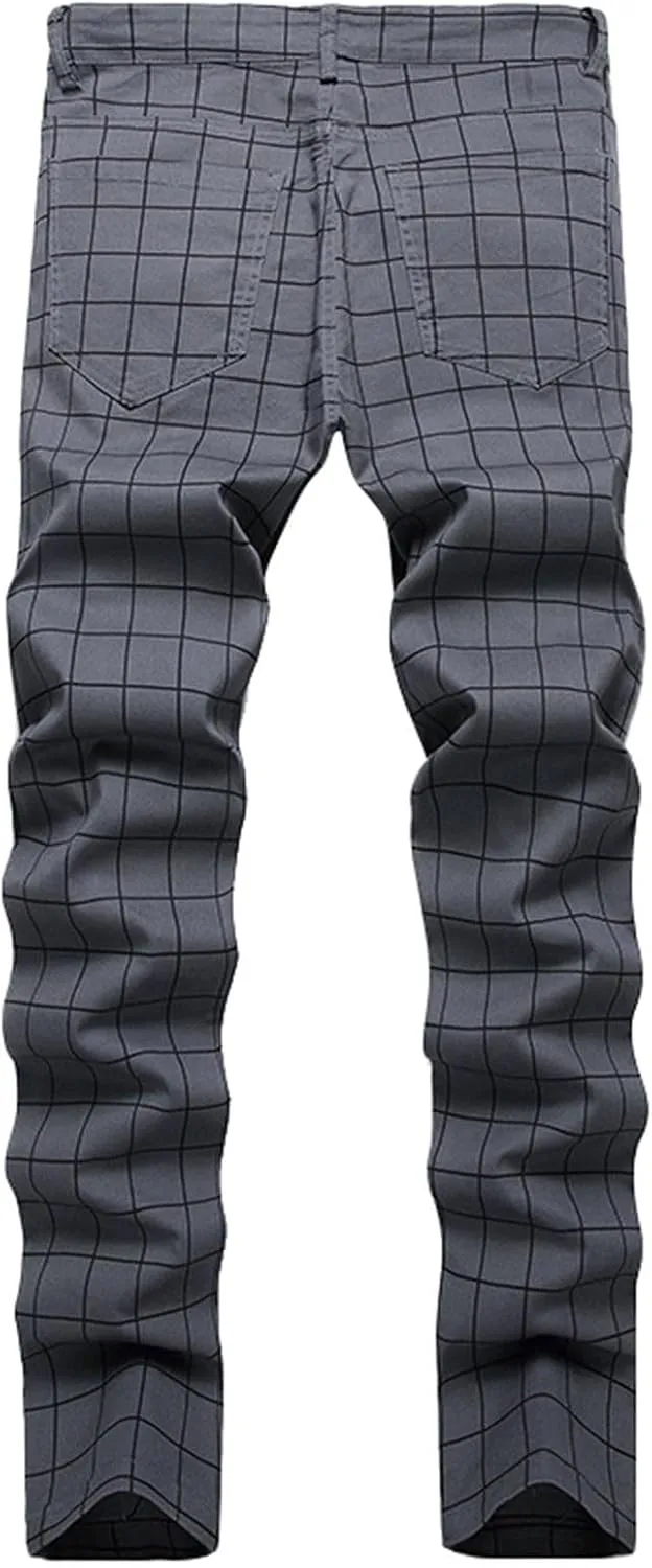 Mens Jeans Straight Leg Jeans Soft Denim Jeans Vintage Relaxed Fit Skateboard Jeans Printed Patchwork Baggy Pants