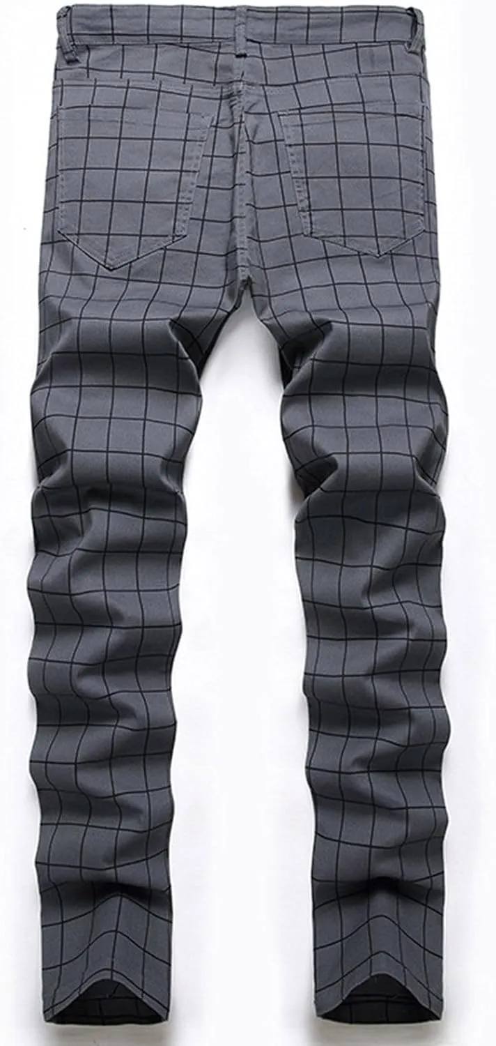 Mens Jeans Straight Leg Jeans Soft Denim Jeans Vintage Relaxed Fit Skateboard Jeans Printed Patchwork Baggy Pants