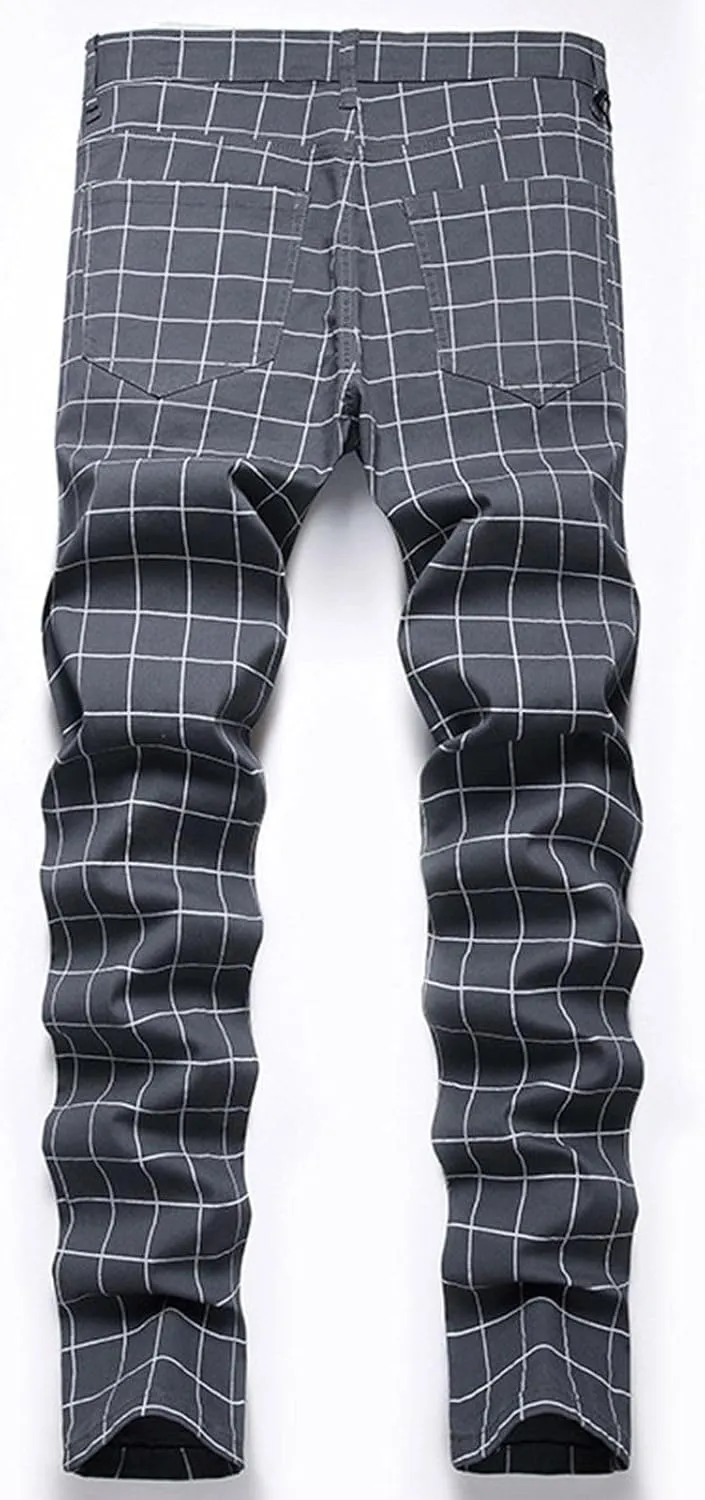 Mens Jeans Straight Leg Jeans Soft Denim Jeans Vintage Relaxed Fit Skateboard Jeans Printed Patchwork Baggy Pants