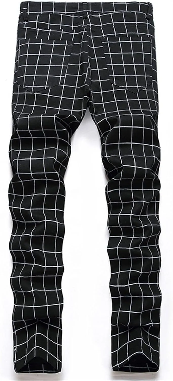 Mens Jeans Straight Leg Jeans Soft Denim Jeans Vintage Relaxed Fit Skateboard Jeans Printed Patchwork Baggy Pants