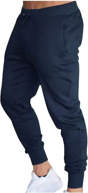Mens Joggers Workout Pants for Gym Slim Fit Running and Bodybuilding Athletic Bottom Sweatpants for Men with Deep Pockets