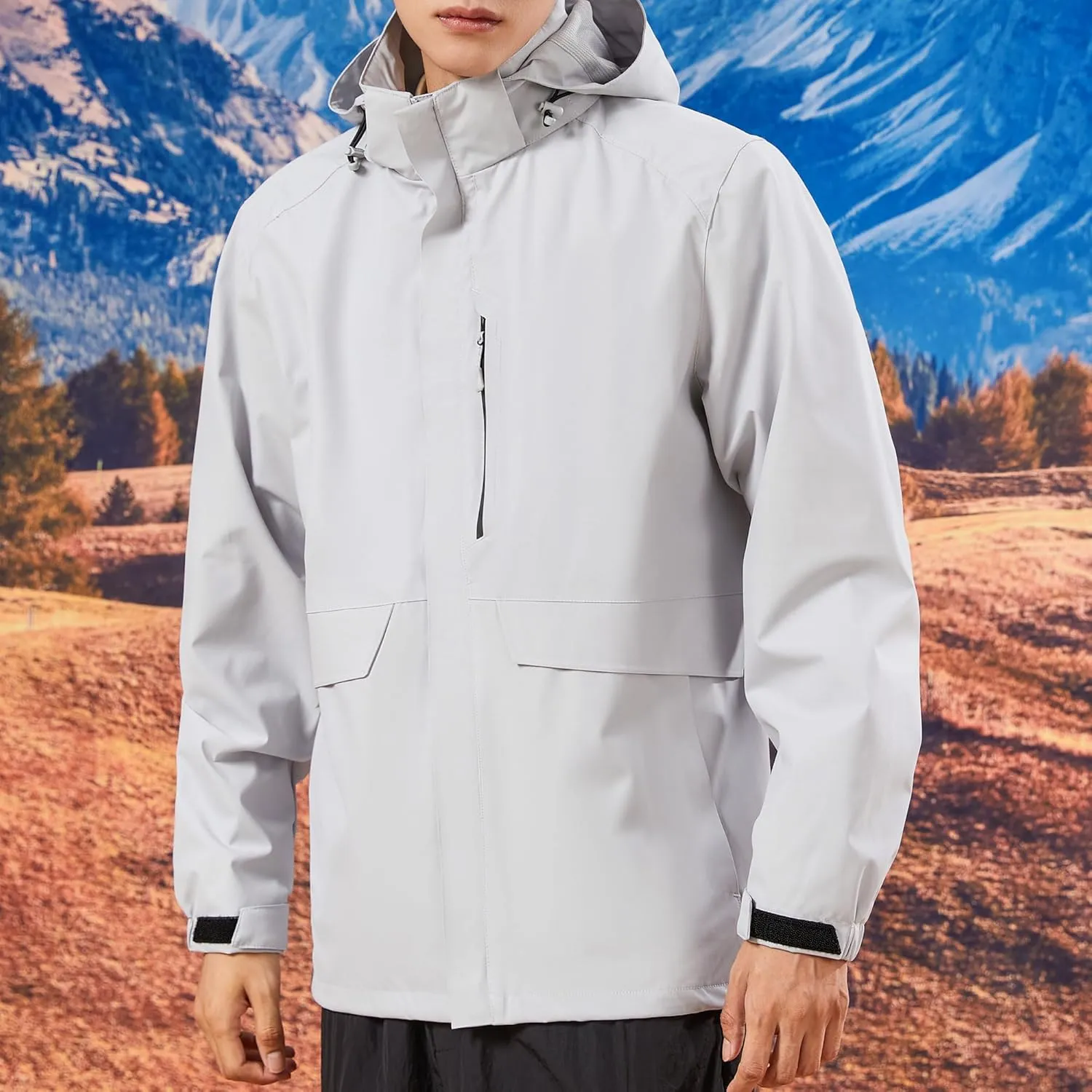 Men's Lightweight Windproof Waterproof Softshell Jacket for Commuting Camping Hiking Outdoor Sports