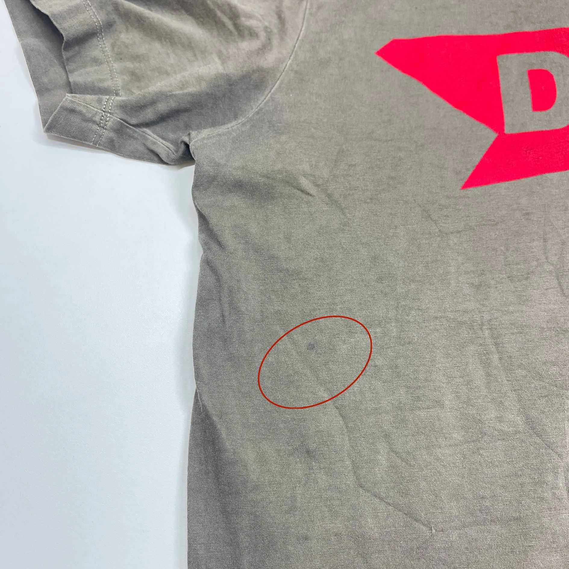 Men's Logo Short Sleeve Shirt Grey Size M
