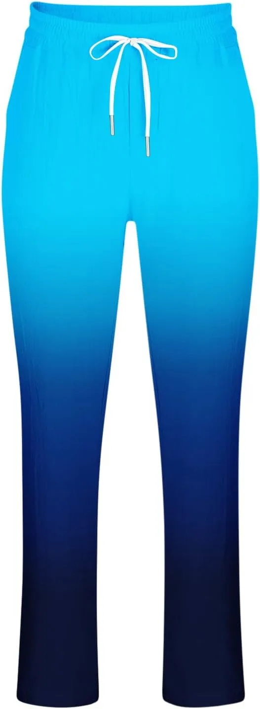 Men's Loose-fit Sweatpants Stylish Ombre Joggers Lounge Pants with Pockets for Basketball Workout Jogging Yoga