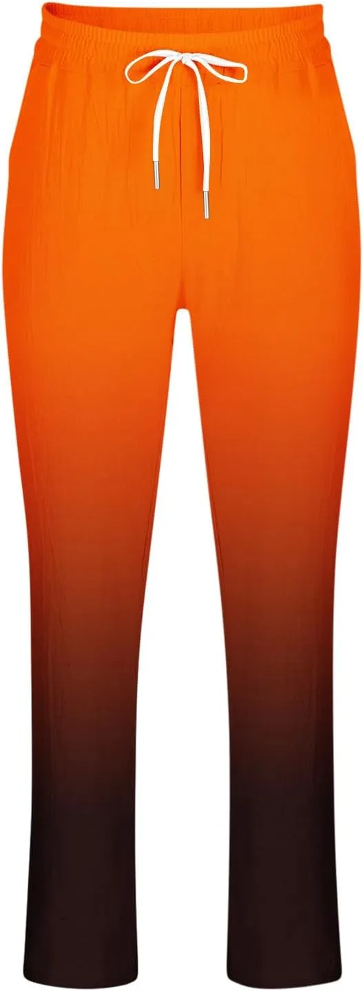 Men's Loose-fit Sweatpants Stylish Ombre Joggers Lounge Pants with Pockets for Basketball Workout Jogging Yoga