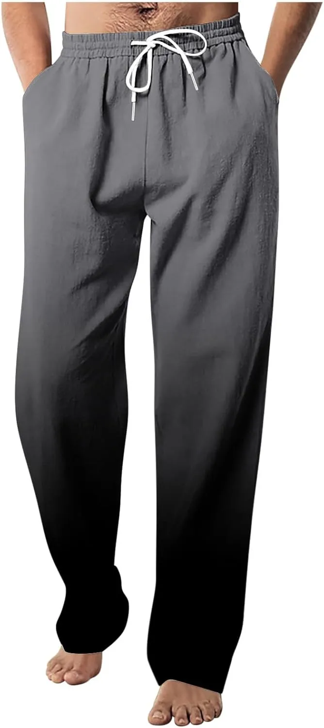 Men's Loose-fit Sweatpants Stylish Ombre Joggers Lounge Pants with Pockets for Basketball Workout Jogging Yoga