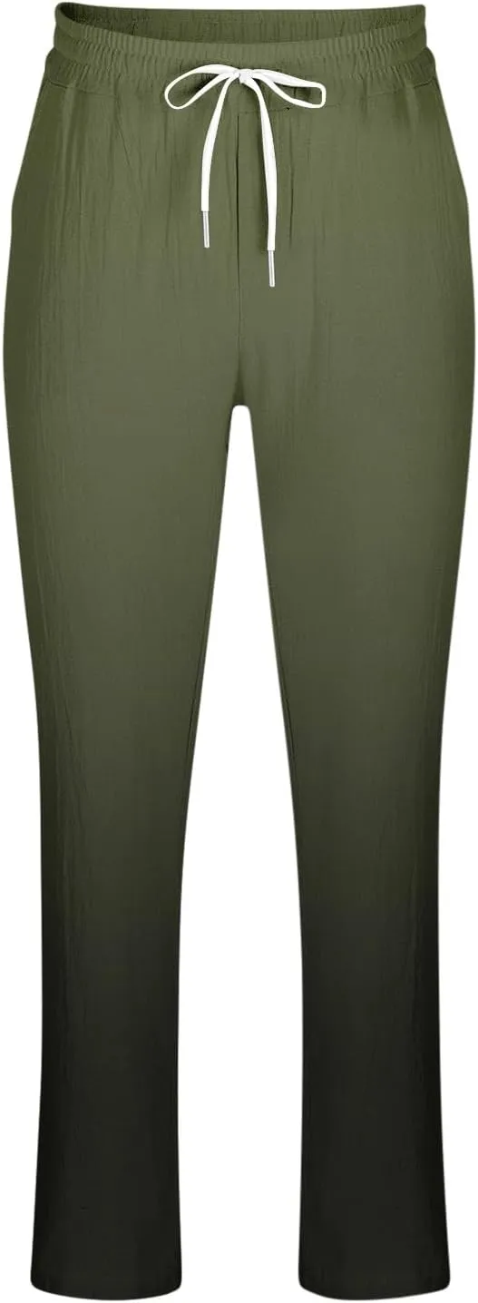 Men's Loose-fit Sweatpants Stylish Ombre Joggers Lounge Pants with Pockets for Basketball Workout Jogging Yoga
