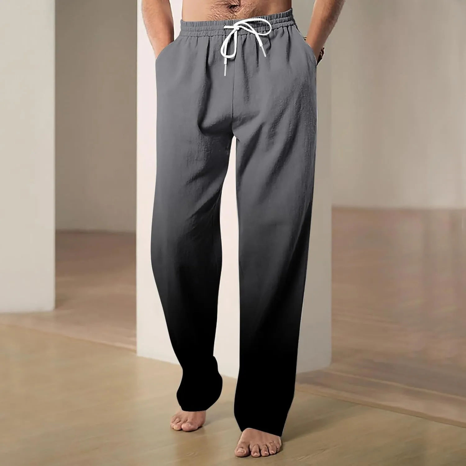 Men's Loose-fit Sweatpants Stylish Ombre Joggers Lounge Pants with Pockets for Basketball Workout Jogging Yoga