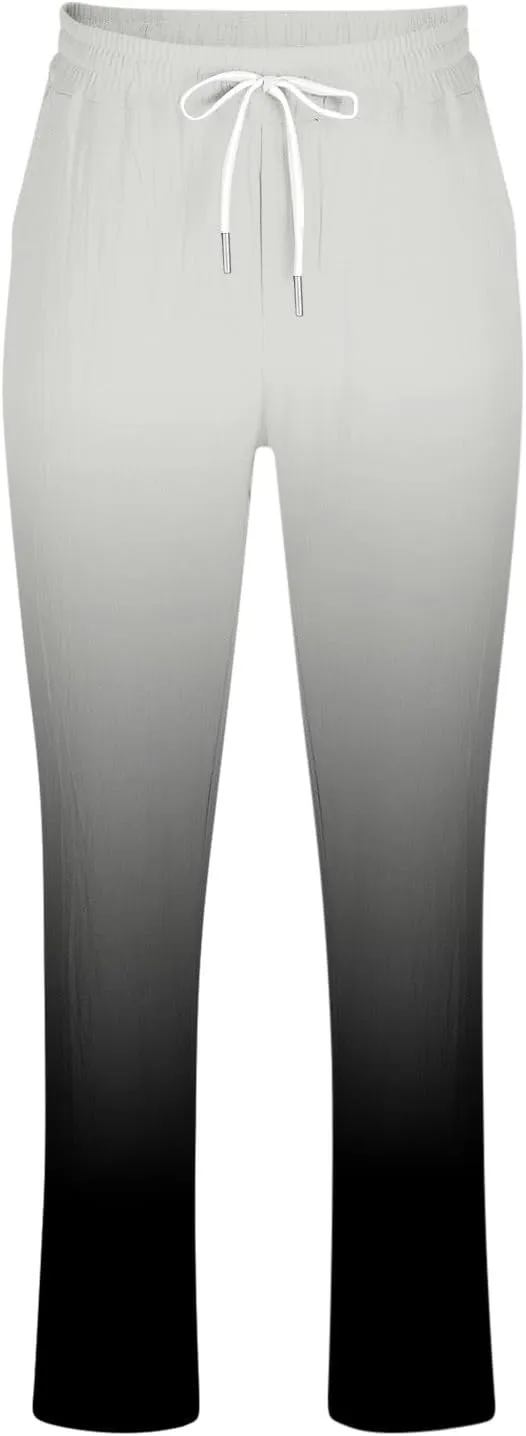 Men's Loose-fit Sweatpants Stylish Ombre Joggers Lounge Pants with Pockets for Basketball Workout Jogging Yoga