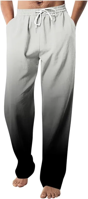Men's Loose-fit Sweatpants Stylish Ombre Joggers Lounge Pants with Pockets for Basketball Workout Jogging Yoga