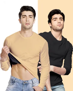 Mens (Pack of 1 ) Full Sleeve Reversible T-Shirt / Beige & Black