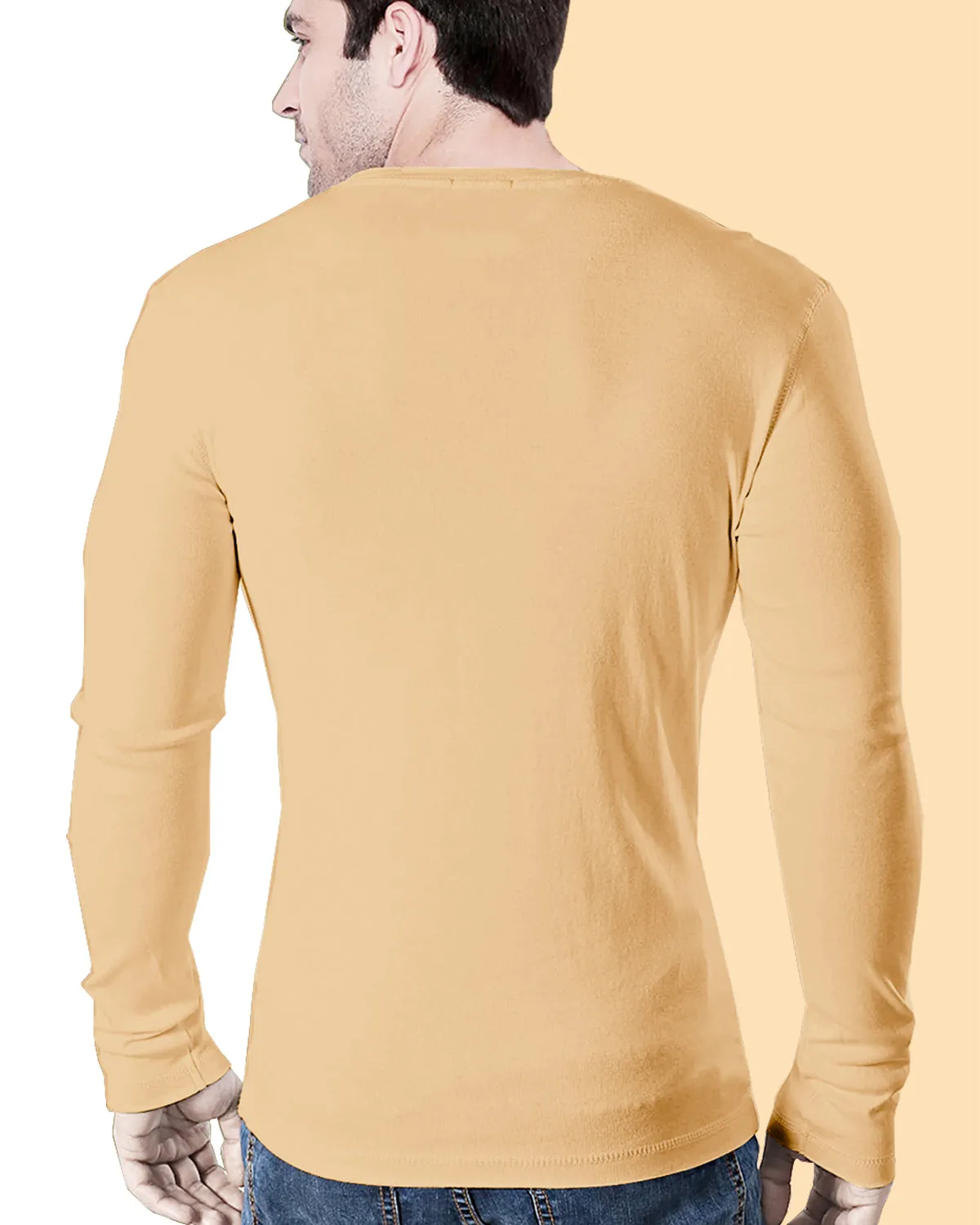 Mens (Pack of 1 ) Full Sleeve Reversible T-Shirt / Beige & Black