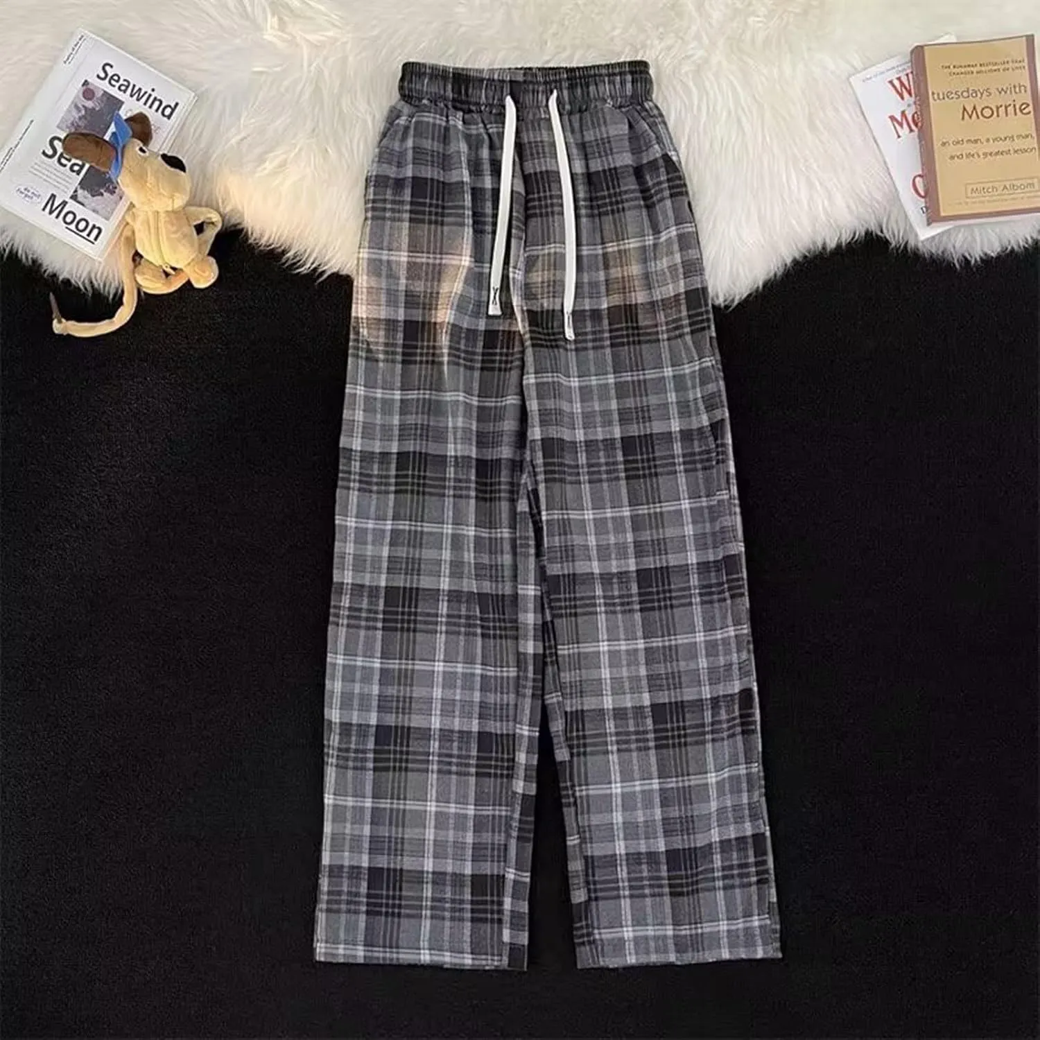 Men's Pajama Pants Plaid Pj Lounge Pants PJ Bottoms Trousers With Pockets And Drawstring Comfort Soft Sleep Pants