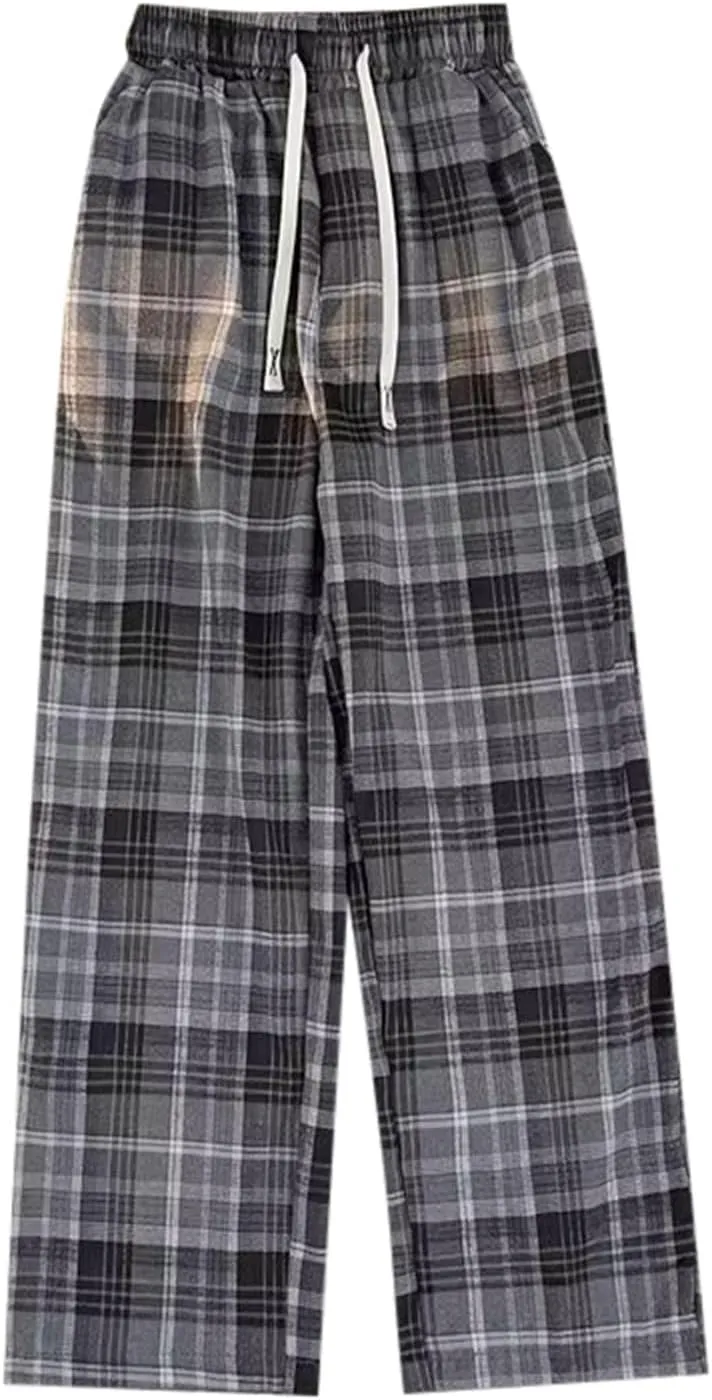 Men's Pajama Pants Plaid Pj Lounge Pants PJ Bottoms Trousers With Pockets And Drawstring Comfort Soft Sleep Pants