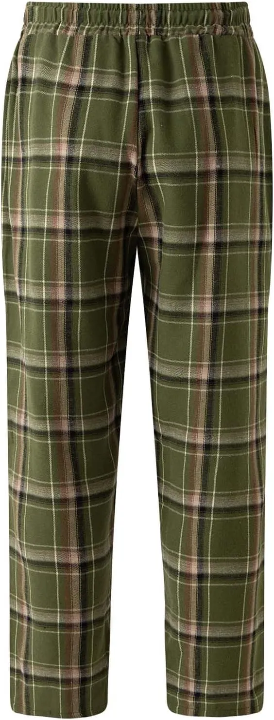 Mens Plaid Sweatpants Elastic Waist Casual Lounge Bottom Soft Comfy Long Pants Sportswear with Pocket and Drawstring