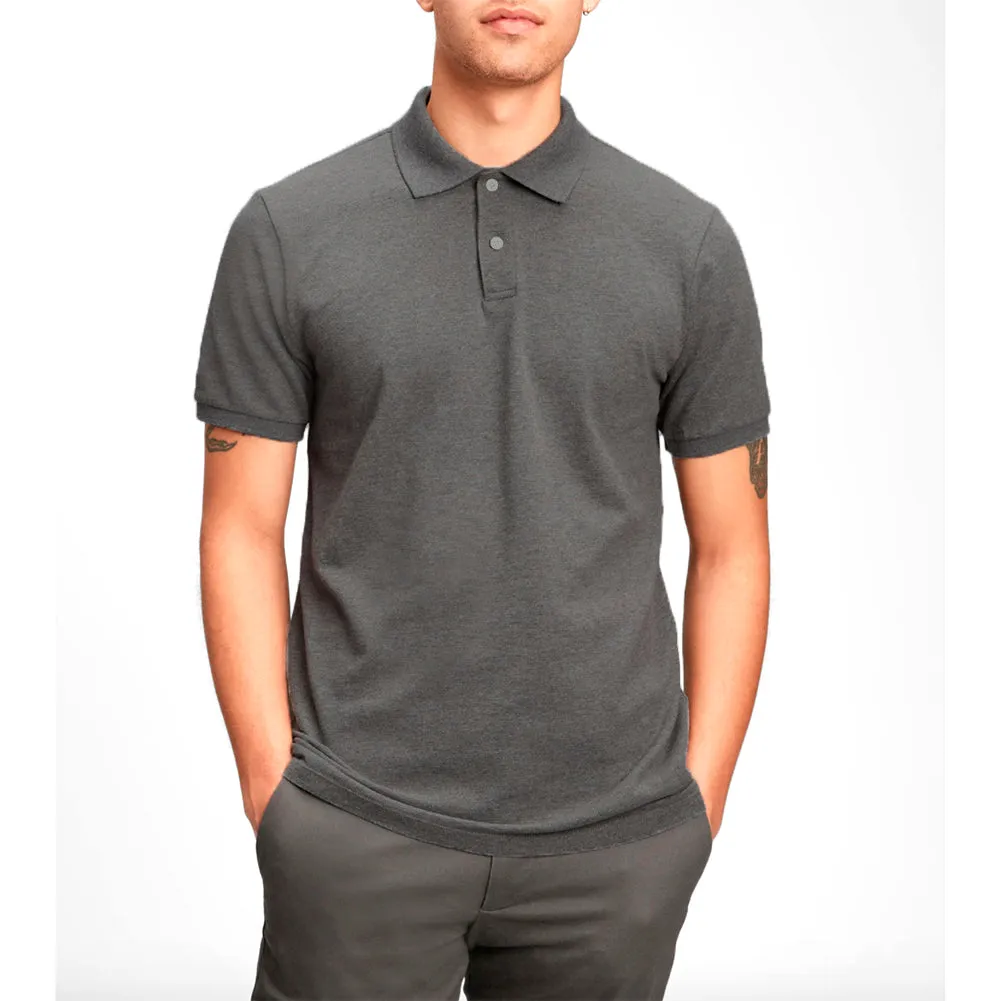 Men's Polo Shirt Casual Cotton Blend Short Sleeve Jersey Casual Plain T-Shirt