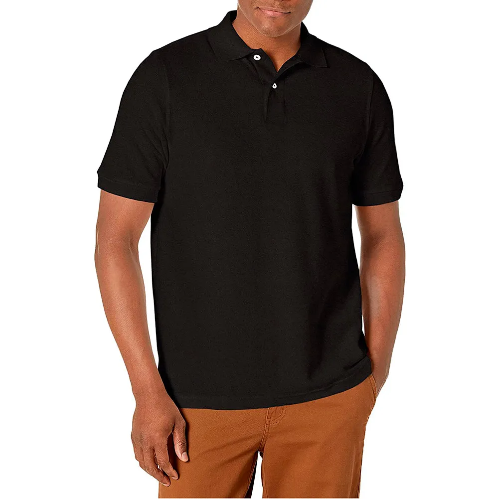 Men's Polo Shirt Casual Cotton Blend Short Sleeve Jersey Casual Plain T-Shirt