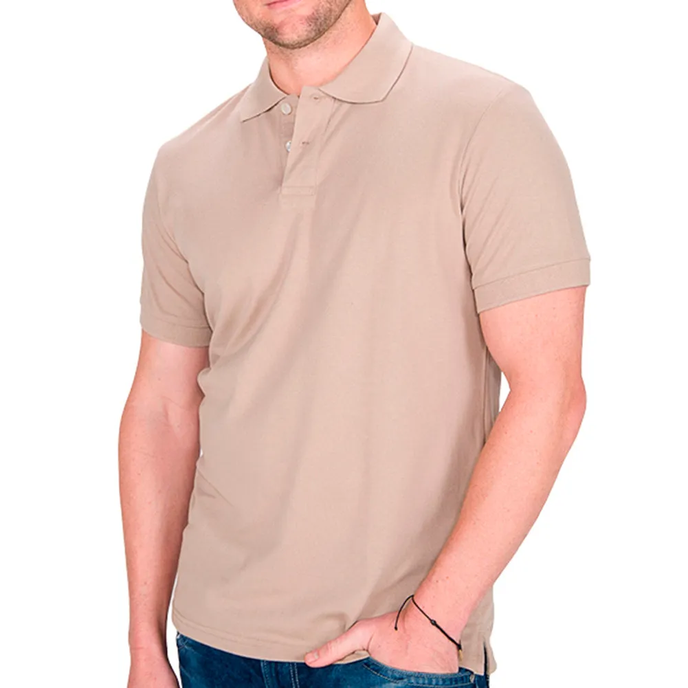 Men's Polo Shirt Casual Cotton Blend Short Sleeve Jersey Casual Plain T-Shirt