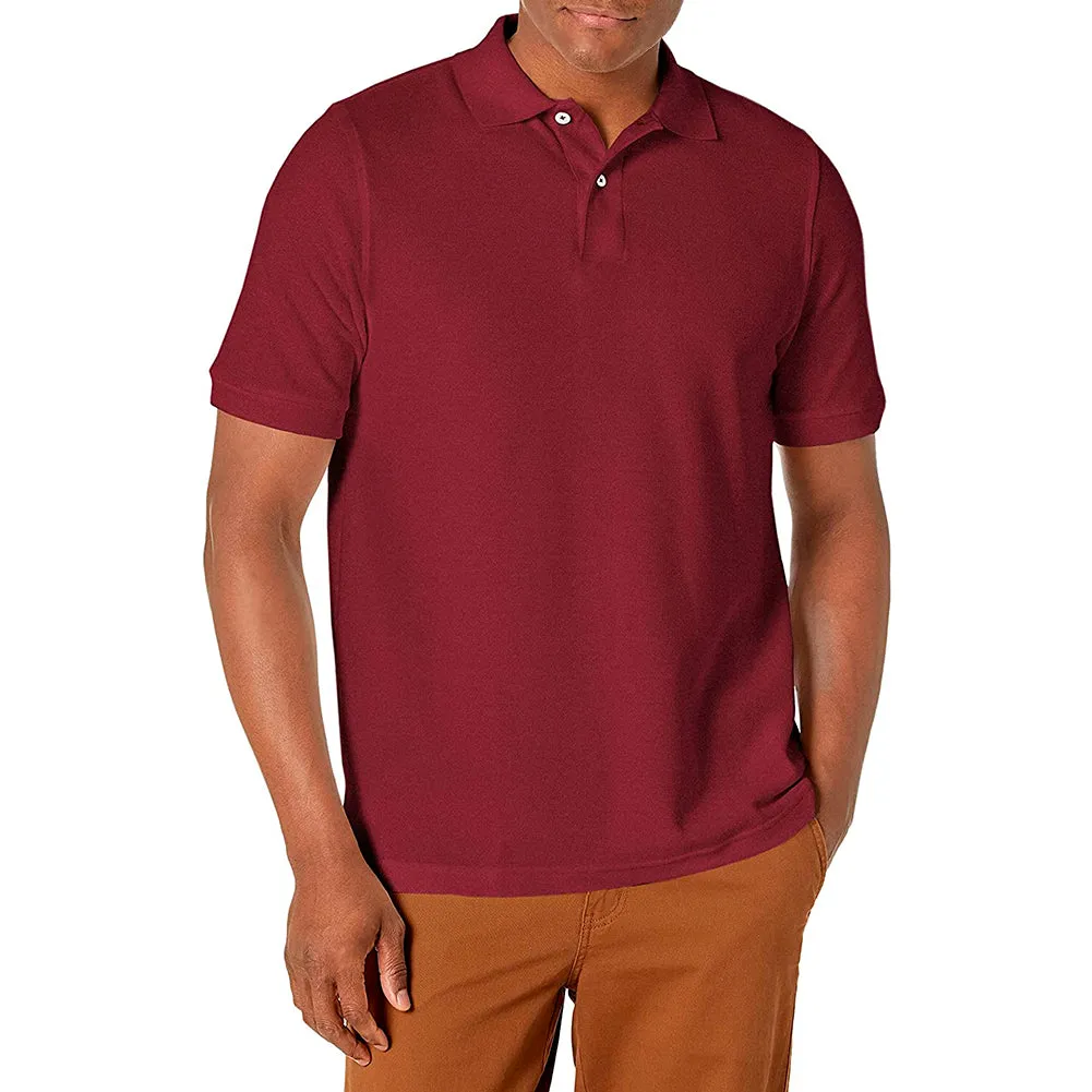 Men's Polo Shirt Casual Cotton Blend Short Sleeve Jersey Casual Plain T-Shirt