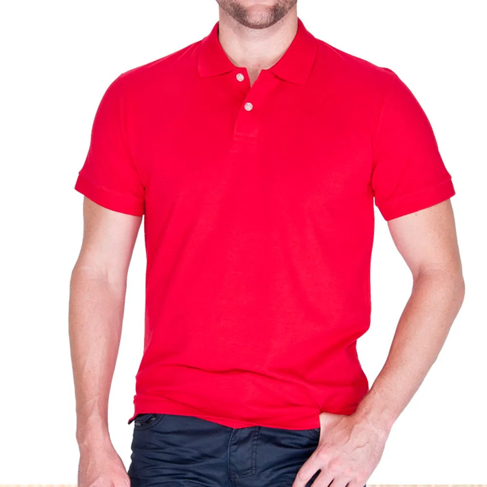 Men's Polo Shirt Casual Cotton Blend Short Sleeve Jersey Casual Plain T-Shirt