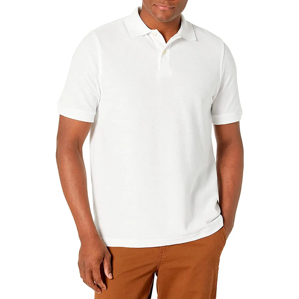 Men's Polo Shirt Casual Cotton Blend Short Sleeve Jersey Casual Plain T-Shirt